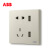 ABB轩致框开关插座二位带USB二三极插座AF293-CS;10183567 AF293-CS