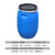 法兰桶加厚带盖塑料圆桶200L铁箍桶化工桶泔水桶级密封发酵桶 60升蓝色全新料特厚铁箍桶