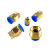 气管快速接头气动快插接螺纹直通外丝PC6/8/10/12-M5/02元件气泵 PC1201蓝色