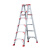 人字梯加厚铝合金梯子室内多功能家用折叠双侧工程梯安全便携合梯 红航空铝双筋加强3步0.9米+腿部