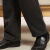 JRZT70-80岁奶奶春天保暖裤高腰宽松中老年冬季加绒外穿棉裤男士弹力 黑灰色XZH338 XL建议90120斤