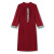 在礼中年连衣裙50岁-60岁夏天新款中国风夏装中长款女装雪纺裙子夏季 酒红连衣裙 XL(建议95斤-110斤)