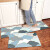 北欧简约长条厨房PVC皮革地垫 可擦洗防水防油防滑垫耐磨地毯 水中影-薄墨色 45*150cm