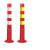 塑料警示柱防撞路障隔离路桩固定道路隔离安全红白反光柱子 PU75cm白膜(车压不坏)