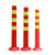 75CM塑料警示柱PU弹力柱隔离桩护栏交通设施路障锥反光防撞柱 45高PE红色塑料警示柱+3螺丝