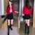 TXSCHIF小个子套装2024新款时尚减龄西装短外套女秋季2024小香风漂亮风衣 红色外套+黑色百褶裙（两件套） S 95斤以下