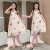 南极人（Nanjiren）女童连衣裙夏装2024新款洋气时髦公主裙儿童夏天女孩夏季裙子大童 米白色 110码【建议3-4岁】