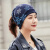 京仕蓝化疗后戴的薄款帽子 女士帽夏季戴的光头帽带的包头帽 雪花深蓝色 均码5460cm左右)