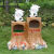 创意卡通分类垃圾桶玻璃钢雕塑户外园林景区幼儿园庭院果皮箱摆件 20658熊猫奶牛双垃圾桶带指示牌中号