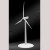 风力发电机太阳能风机可手拨风叶转动模型办公桌家居装饰摆件礼品 乳白色暂缺