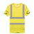 夏季工地速干圆领短袖反光工服工衣反光衣T恤安全背心印花工装工业品 黄色4条反光条 M