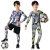 安錔儿童紧身衣训练服跑步健身服男童速干衣篮球足球运动四件套装 黑绿薄款两件套 22 码(建议110-120CM)