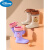 迪士尼（Disney）儿童雨鞋女童宝宝学生水鞋长筒防水上学胶鞋防滑男童中童大童雨靴 粉色-包边-熊 内长18cm