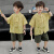 奥特曼男童汉服夏装中国风古风儿童夏季套装唐装宝宝新中式童装男孩衣服 黄色 90cm