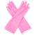 赫思迪格 胶皮清洁手套 乳胶橡胶耐用耐磨光里手套双色  38cm粉色S码10双 