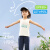 aqpa[UPF50+]儿童背心薄款速干防晒无袖上衣 抹茶绿+多彩标语 140cm 