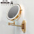 科勒（KOHLER）全铜LED化妆镜壁挂家用触控伸缩镜浴室免打孔折叠圆形美容镜 银色充电款