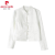 皮尔卡丹新中式真丝提花短外套女2024春秋新款国风时尚气质小西装长袖上衣 白色 L