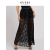GUESSGUEGUE 女士镂空新中式半身长裙W2GD49WEKA0 JBLK-黑色 S
