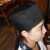 韩版西餐厅透气服务员工作帽子日式厨师帽料理寿司服帽男女厨师帽 藏蓝色布顶