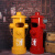 复古铁艺工业风创意个性收纳筒消防栓带盖脚踩金属垃圾桶客厅户外 大号黄色