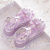童天女童凉鞋儿童女童公主鞋水晶鞋软底防滑夏季包头 紫色 27码 鞋内长17.9/适合脚长17.4