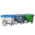 安达通 手推垃圾车 保洁带轮清运车物业环卫大号小型户外垃圾桶车 白桶蓝盖400L