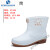 定制适用于卫生靴白色雨鞋厂专用工作雨靴防滑防油劳保水鞋胶鞋 9929男加棉款 标准码 36