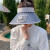 瑞恒柏防晒帽女夏季出游防紫外线帽子大帽檐遮阳空顶帽可充电风扇太阳帽 深灰色 均码可调节