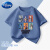 迪士尼（Disney）奥特曼男童短袖t恤夏季棉2024款小男孩款式运动上衣儿童夏装 纯棉/不掉色：六兄弟靛 110