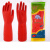 加长加厚乳胶手套橡胶手套洗碗洗衣防水手套家务手套厨房清洁 红旗首红色长款100克 M