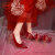 鞋柜（shoebox）达芙妮集团旗下细跟高跟鞋女2024新款中式婚鞋红色秀禾伴娘新娘鞋 酒红5厘米跟 38