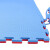 金固牢 KCAA-258 泡沫垫拼接垫 跆拳道地垫客厅卧室儿童游戏垫 红蓝-T型纹 厚4cm 1*1米