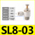 SL气动接头节流阀调速阀可调快速SL4/6/8/10/12-M5/01/02/03/04 SL8-03