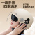 AXK电动车摩托车头盔3C认证男女士夏季双镜片夏天通风透气款安全帽 白色【短透双镜】