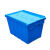 斜插式物流箱周转箱加厚长方形配送箱工业胶箱翻盖塑料箱 加厚款三号斜插式蓝色 外径：600*400*380mm