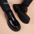 慕格宾品牌休闲男士皮鞋2024夏季新款英伦厚底百搭商务正装大头皮鞋男 黑色 40