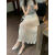 KPYF半身裙女2024夏季新款垂感的仙气白色褶皱雪纺子夏高级感小个子高 黑色 2XL 适合126-145斤