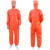 无尘服连体全身防尘服橙色静电服工作服分体带帽橘红色防护服上衣 橙色大褂 橘色 XL