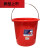 适用于定制适用珠江加厚手提塑料水桶喜庆红桶大号洗衣桶赠盖洗车桶储水桶 22L单桶