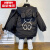 後达宜（HOUDAYI）韩国男童秋冬加棉外套2023新款时髦儿童冬装加厚棉服洋气宝宝棉袄 黑色 90cm