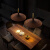 红多新中式餐厅灯创意胡桃木全铜吧台餐桌吊灯北欧个性中古风卧室吊灯 直径30cm16瓦三色光