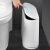 垃圾桶卫生间专用2023新款按压式家客厅轻奢窄夹缝带盖 北极白+卡其色垃圾袋