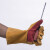 牛二层电焊手套 防切割加厚焊工手套防烫劳保作业手套 无 黄色红掌