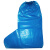 一次性鞋套防水防滑下雨天加厚耐磨透明塑料长筒脚套室外防雨神器 成人薄款长筒鞋套蓝色(5双)