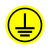 接地标识确保电力地线标签械电器警示贴纸设备安全标志警告标示 黄色接地 5x5cm