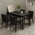 雷寻黑色岩板餐桌椅组合轻奢现代简约小户型极简 黑桌+4黑闪电椅 120x70x75cm