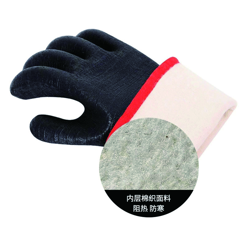 创悟邦 重型氯丁胶手套 500度阻燃橡胶手套 长筒隔热防油防烫手套