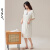 ORZUV品牌短袖睡裙女士夏季薄款带胸垫连衣裙宽松柔软亲肤睡衣家居服 图色1 XL