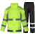 卡莱文雨裤套装交通安全服环卫物业高速救援防雨服荧光黄绿 兰格黑套装 M